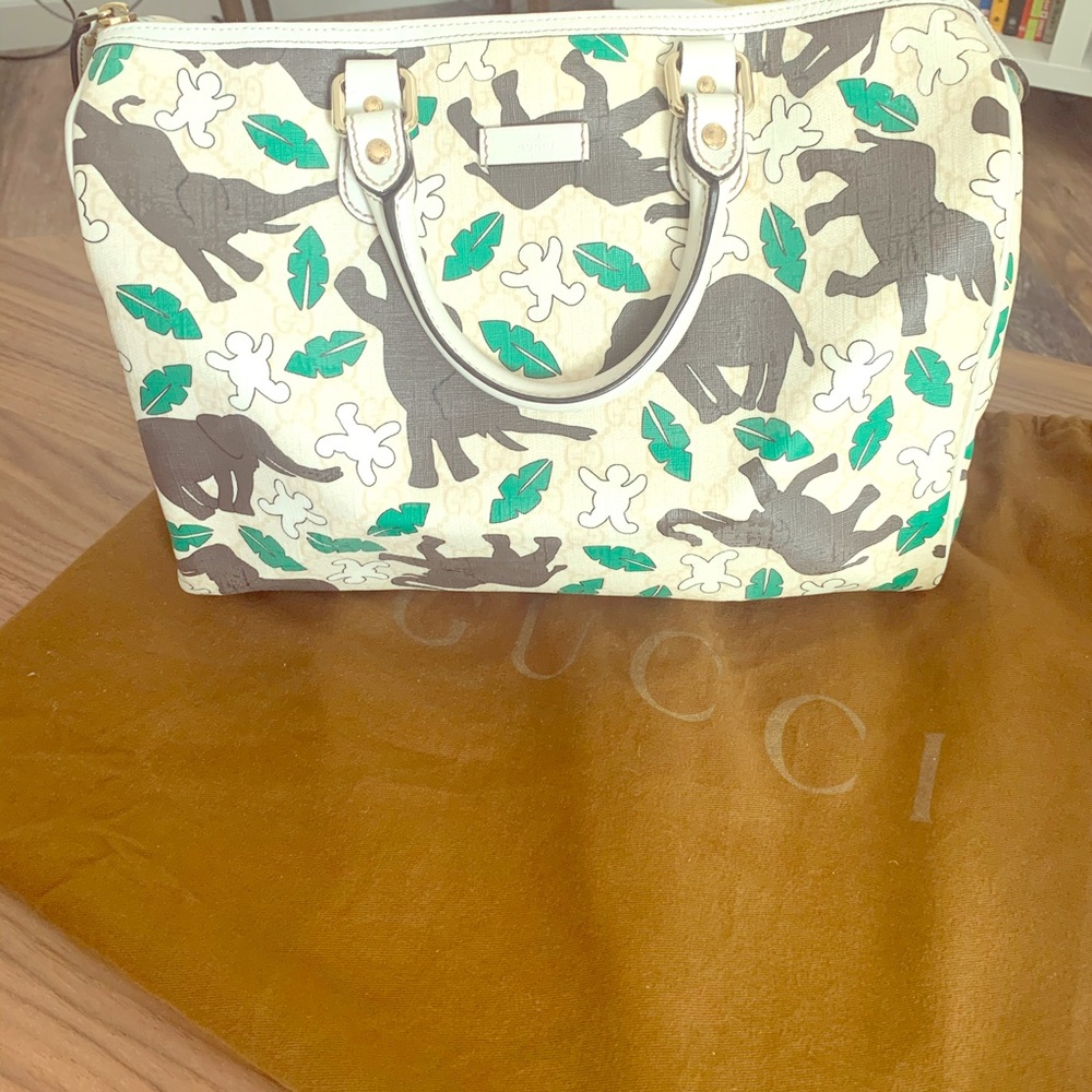 Gucci Monogram Joy Boston UNICEF Elephant Bag